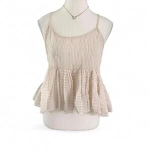 Light Baby Ponk Coquette Baby Doll Striped Summer Cami Top Womens size XS